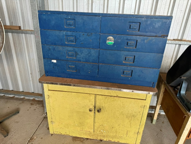 Cupboard blue drawers