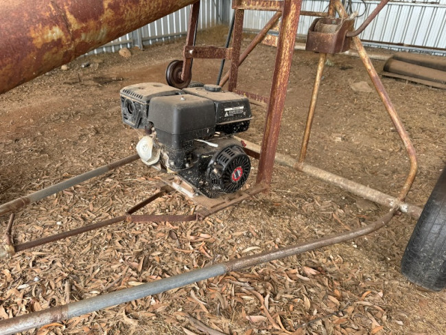 Large auger approx 30ft + hopper 3