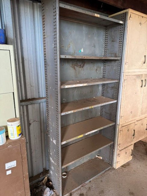 Metal shelves